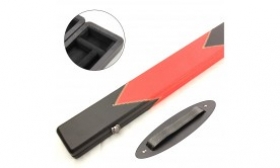 Snooker Lederkoffer Einteiler schwarz rot Patch